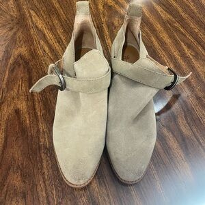 Frye Cream Ankle Boots with Suede Finish